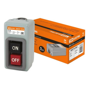 Выключатель кнопочный с блокировкой IP40 10 A, ВКН-310 3Р 230400В TDM арт. SQ0716-0001