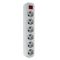 Колодка 6 гнезд cз белая 16А 220250В 3,5 кВт с выключателем Smartbuy SBE-16-6-00-ZS